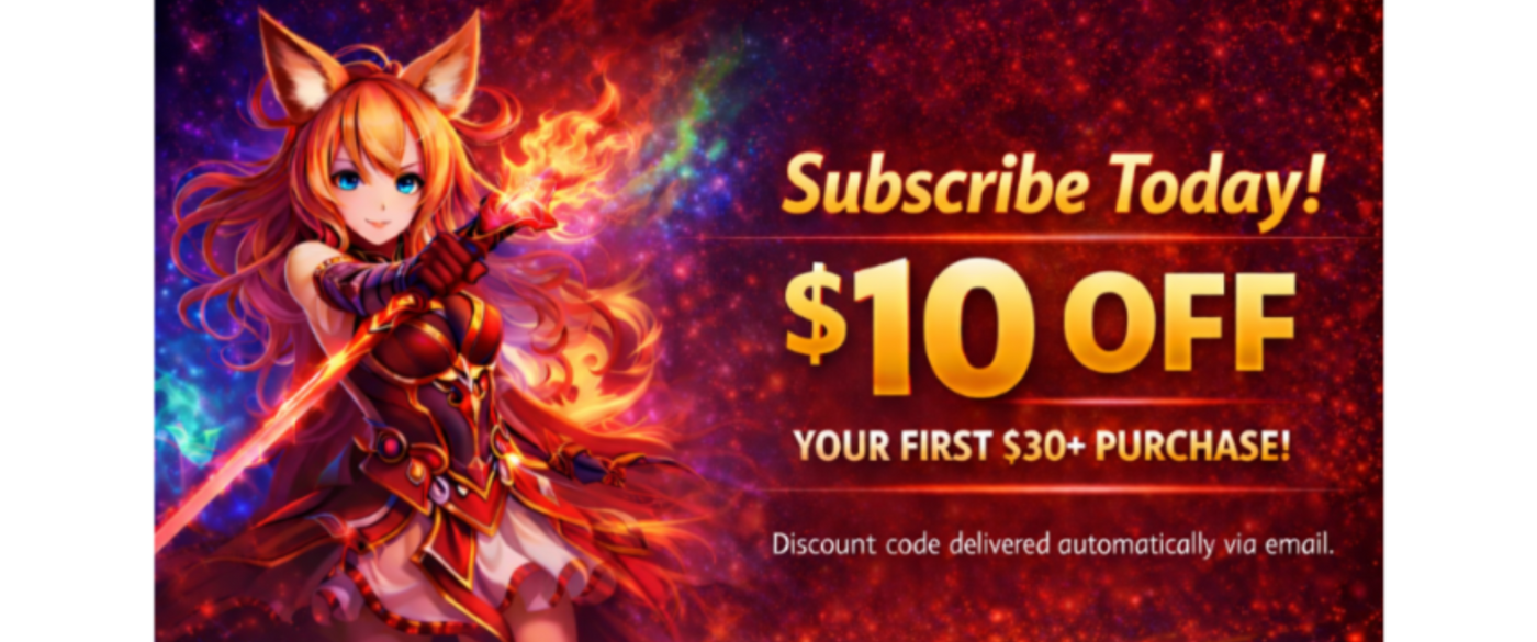 Promotional banner with a character and subscription offer text