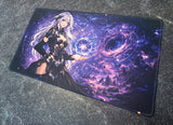 Gaming mouse pad with an anime character and cosmic design