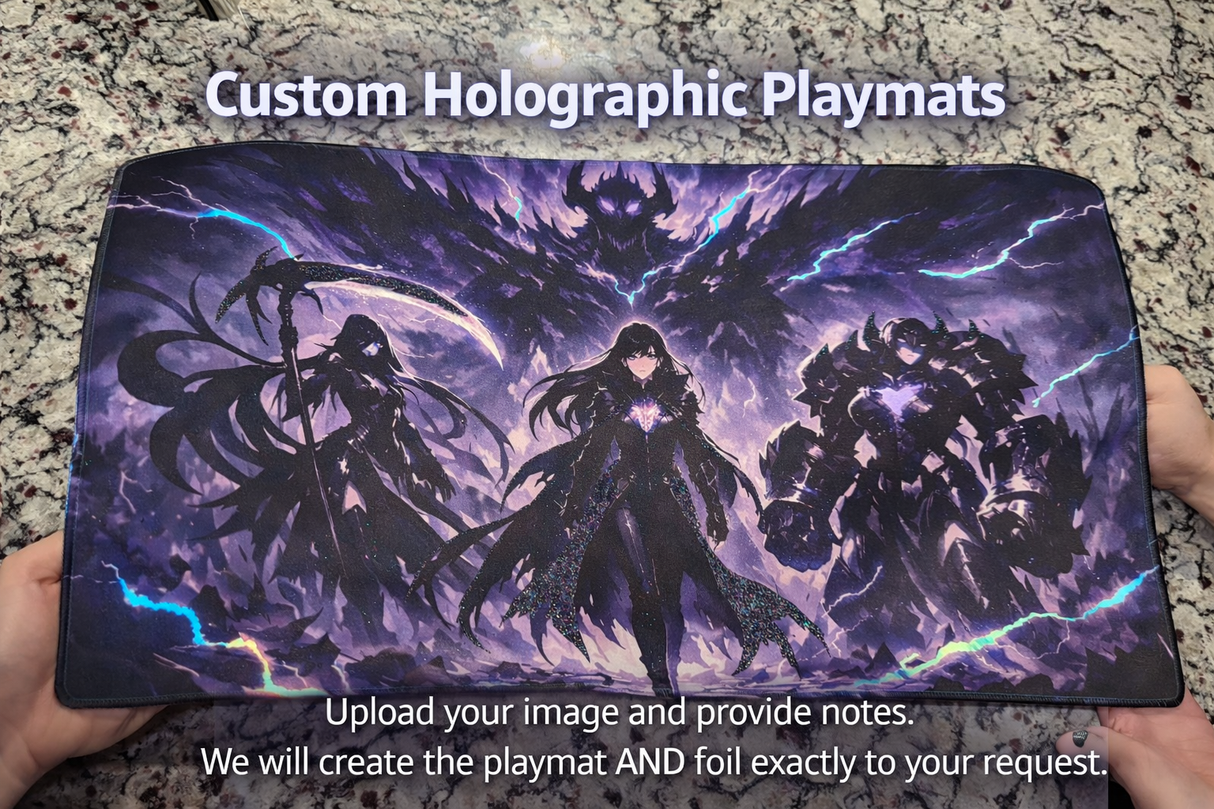 HOLOGRAPHIC Playmat/Gaming Mousepad - Customized 14 Inch X 24 Inch, 2.5 MM Thickness